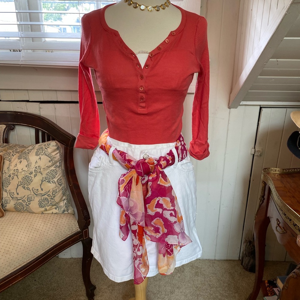 White Ralph Lauren denim mini skirt